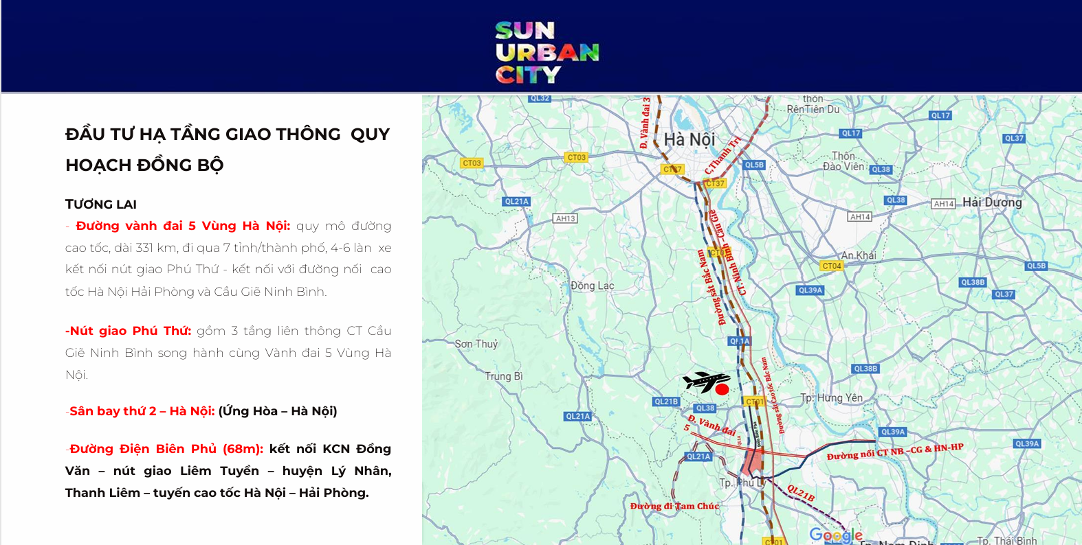 Vị trí Sun Urban City